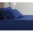thumbnail image 1 of Brooklyn Loom Classic Cotton 200 Thread Count Solid Percale 100% Cotton Deep Pocket Navy 3-Piece Twin, All Season, Adult Size, OEKO-TEX Certified, 1 of 6