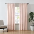 thumbnail image 1 of Brookyln Loom Solid 100% Cotton Percale Weave Rod Pocket Blush 2-Piece 50x84 Window Curtain Pair, Solid Casual themed, Adult Bedding, OEKO-TEX Certified, 1 of 5