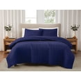 thumbnail image 1 of Brooklyn Loom Classic Solid 100% Cotton 200 Thread Count Percale Navy 3-Piece Full/Queen Quilt Set, Solid Casual themed, Adult Bedding, OEKO-TEX Certified, 1 of 10