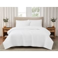 thumbnail image 1 of Brooklyn Loom Classic Solid 100% Cotton 200 Thread Count Percale White 3-Piece King Quilt Set, Solid Casual themed, Adult Bedding, OEKO-TEX Certified, 1 of 10