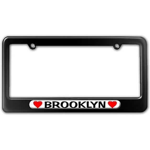 Brooklyn Love with Hearts License Plate Frame
