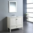 thumbnail image 1 of Brooklyn + Max Chesapeake 36" Bath Vanity in Soft White with White Engineered Quartz Marble Top, 1 of 4