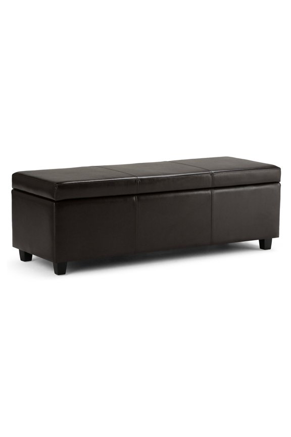 Lincoln Rectangular Faux Leather Storage Ottoman Bench