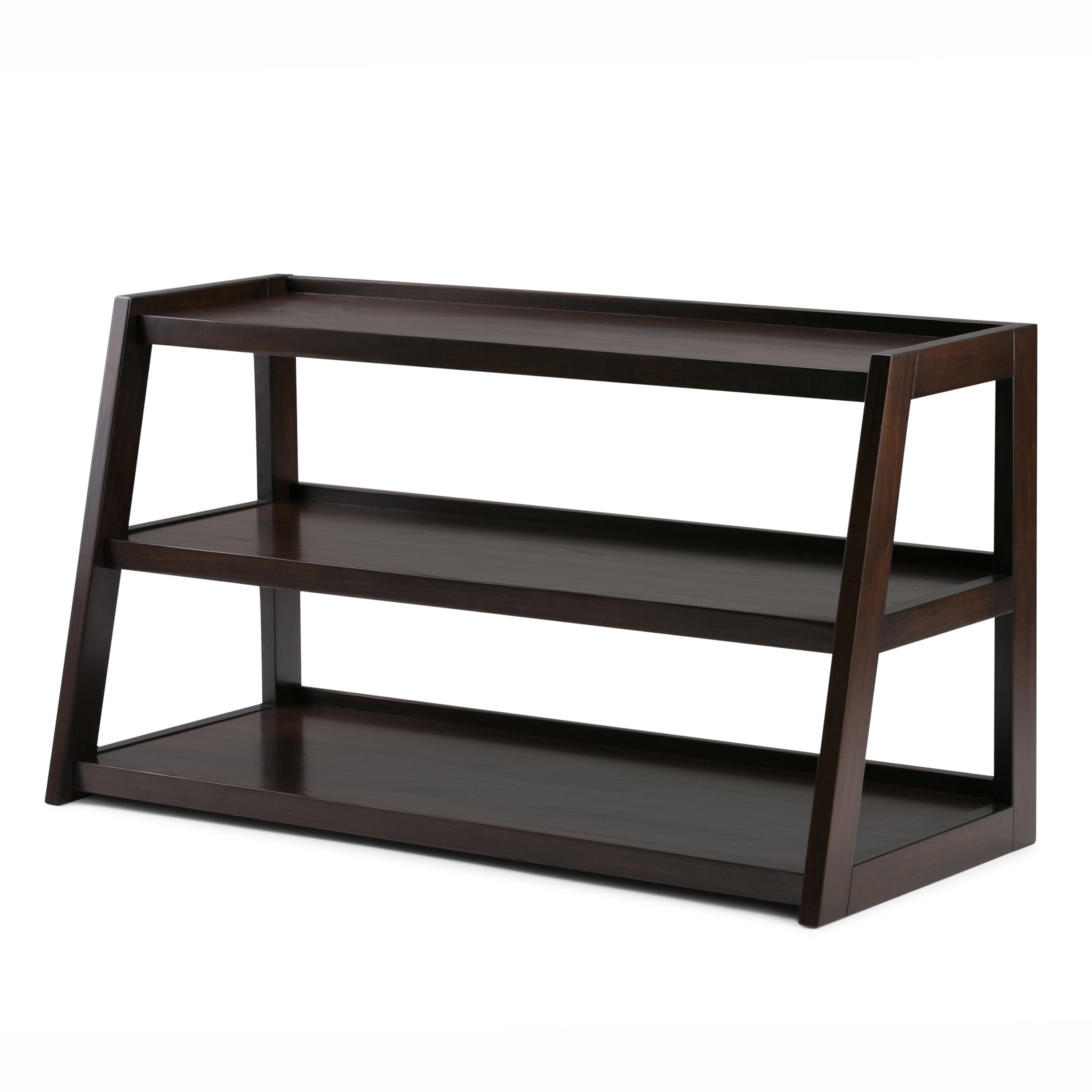 Brooklyn + Max Spokane Solid Wood 48 inch Wide Modern Industrial TV Media Stand in Dark Chestnut