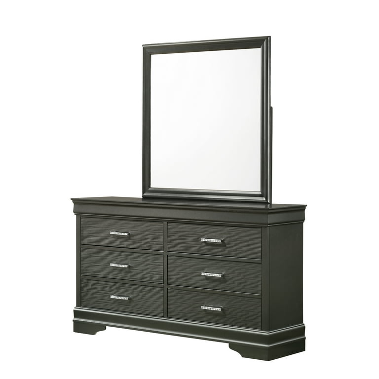 Brooklyn Modern 6 Drawer Dresser made with Wood in Gray