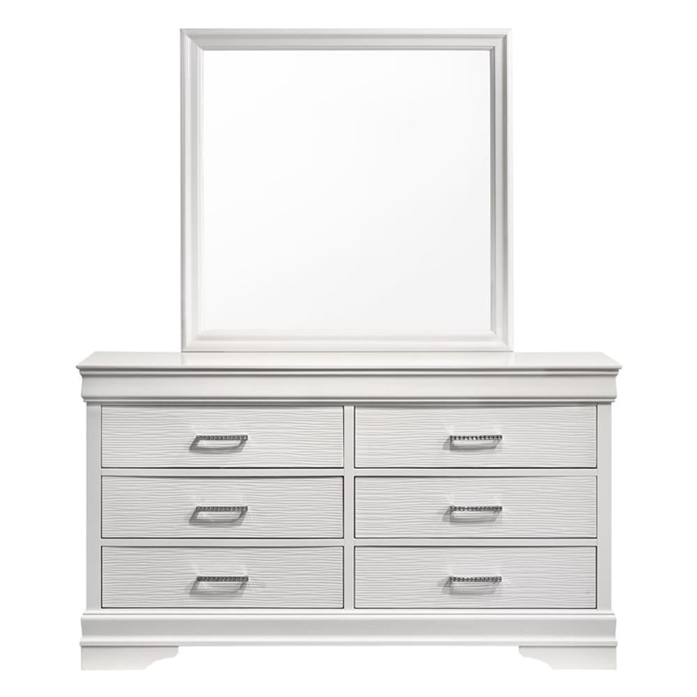 Brooklyn Industrial 6-Drawer White Wood Dresser with Soft Close