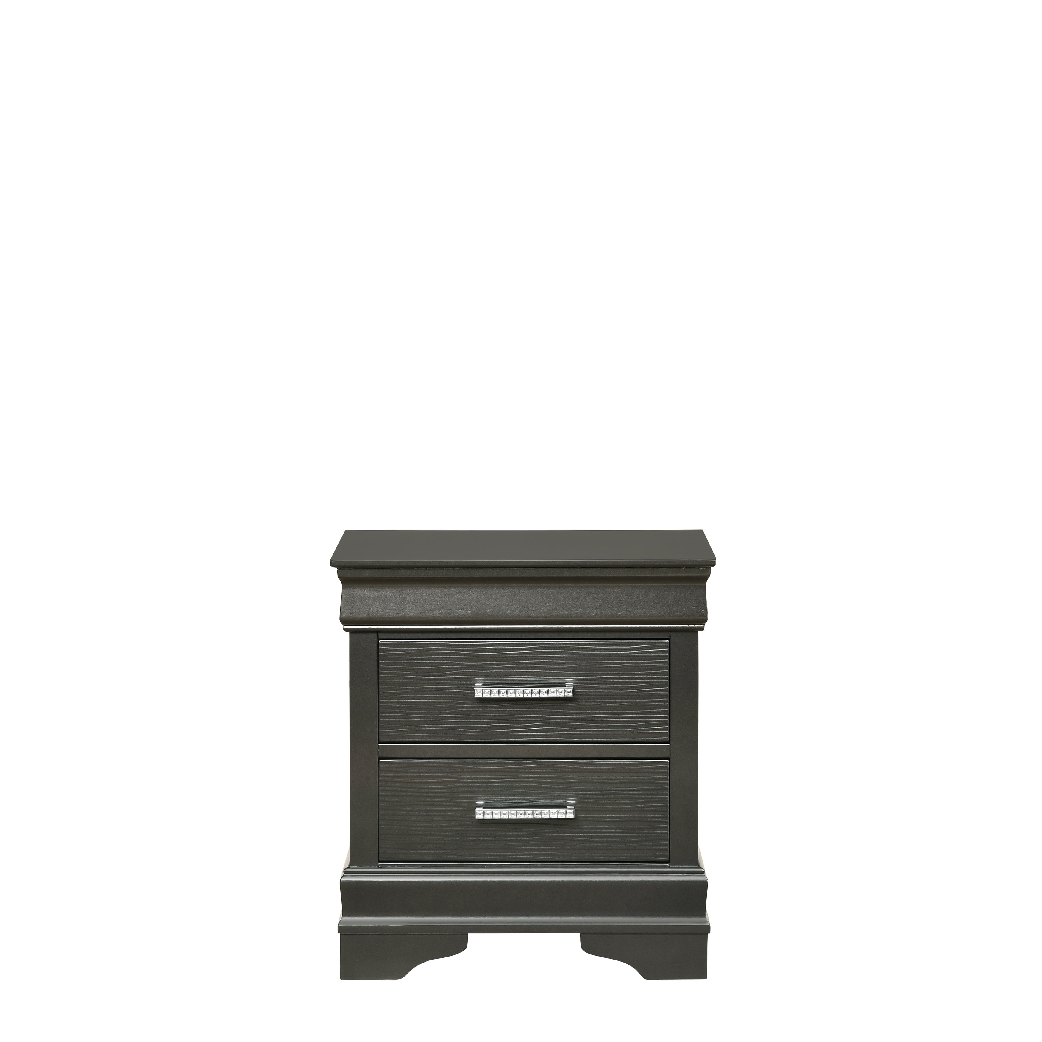 Brooklyn Gray Wood 2-Drawer Nightstand