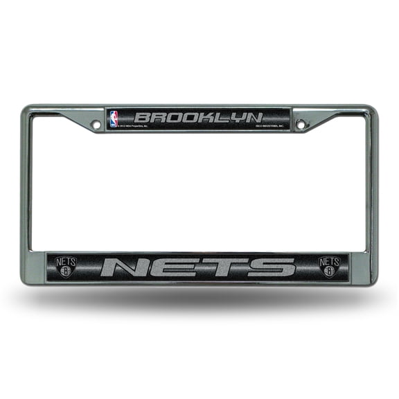 Brooklyn Basketball Net's Sparkly Glitter Bling Look Chrome License Plate Frame