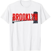 Brooklyn NY Love Retro New York Brooklyn Bridge T-Shirt White 2X-Large