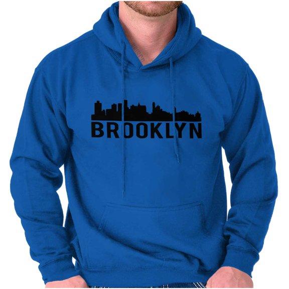 Brooklyn NYC Skyline New York City NY Unisex Plus Fleece Graphic Hoodie Brisco Brands 5X