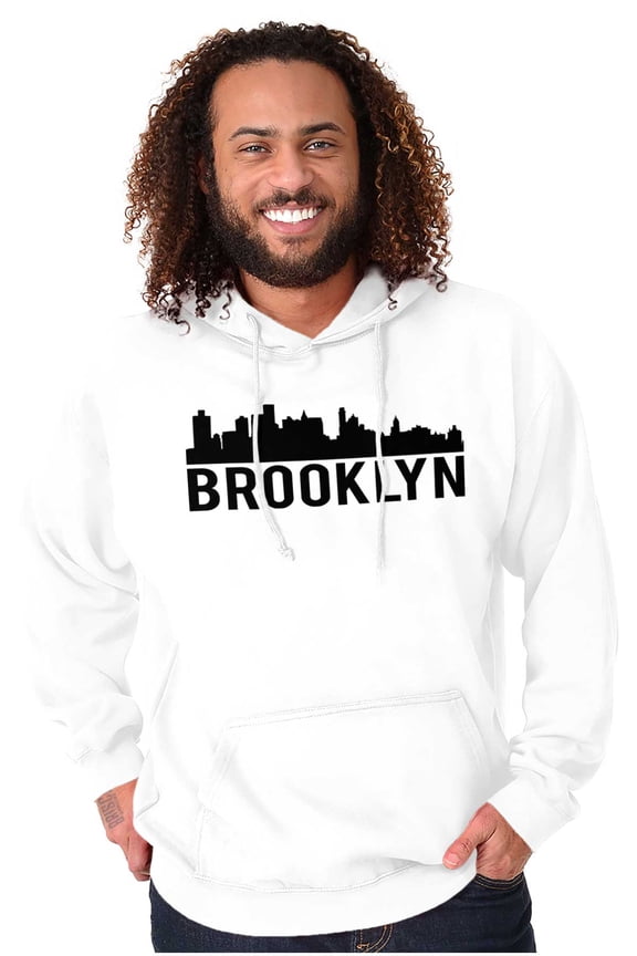 Brooklyn NYC Skyline New York City NY Unisex Plus Fleece Graphic Hoodie Brisco Brands 2X