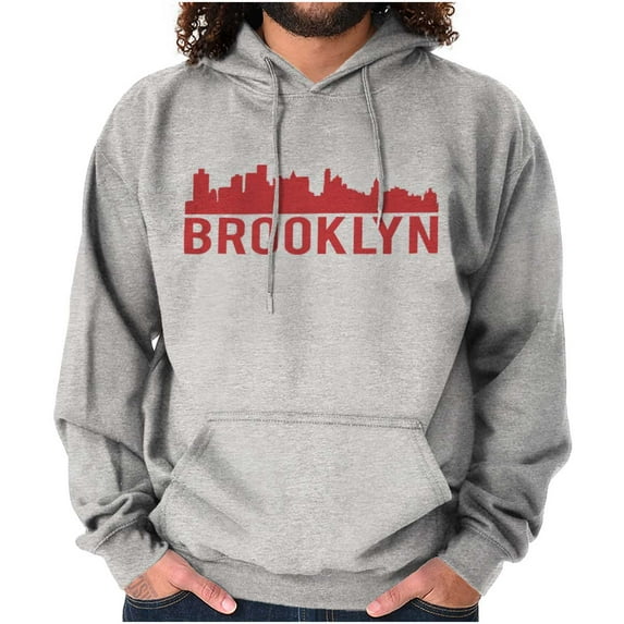 Brooklyn NYC Skyline New York City NY Unisex Plus Fleece Graphic Hoodie Brisco Brands 2X