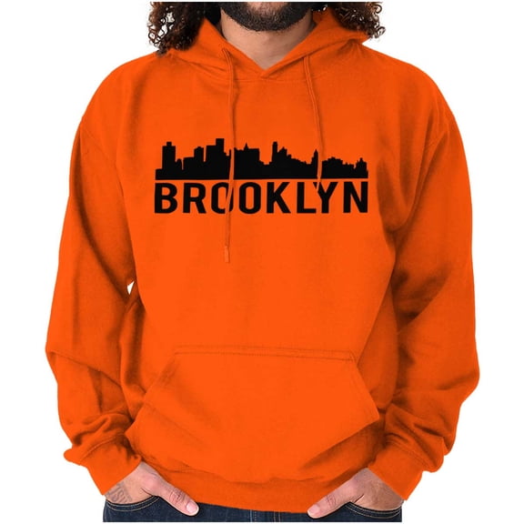 Brooklyn NYC Skyline New York City NY Unisex Plus Fleece Graphic Hoodie Brisco Brands 3X