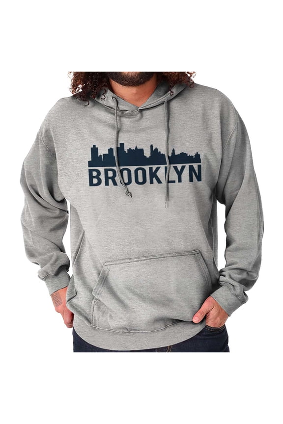 Brooklyn NYC Skyline New York City NY Unisex Plus Fleece Graphic Hoodie Brisco Brands 3X