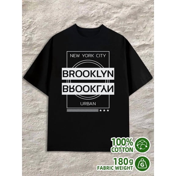 Brooklyn NYC Tee men's 180G 100% Cotton black Original Unisex Shirt Printed tshirts Casual Unisex Shirt Short Sleeve tshirts Trendy Unisex Shirt Printed tshirts