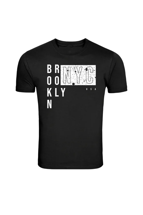 Brooklyn NYC USA Distressed Graphic T-Shirt, for men & women, Size S-5XL