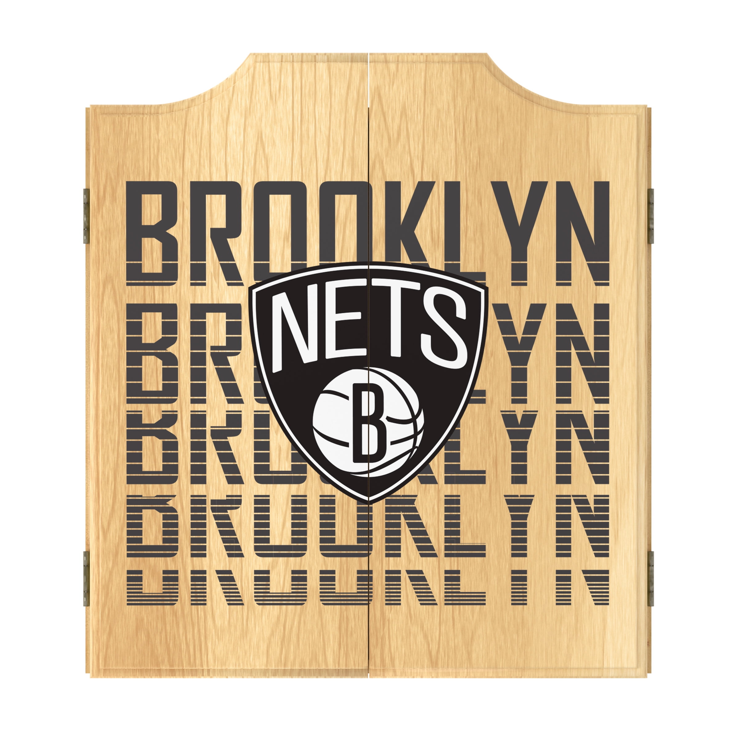Brooklyn Nets City Dart Board Set with 6 Steel Tip Darts