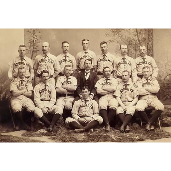 Brooklyn, New York, Baseball Team- Fine Art Canvas Print (20" x 30")