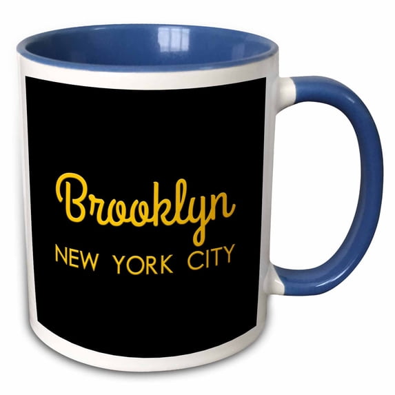 3drose, Brooklyn, New York City Borough. Patriot Home Town Gift, Amulet, 11oz Two-tone Blue Mug