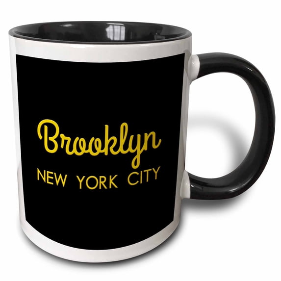 3drose, Brooklyn, New York City Borough. Patriot Home Town Gift, Amulet, 15oz Two-tone Black Mug
