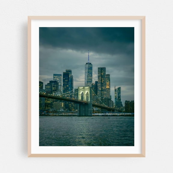 Brooklyn New York City Skyline Bridge Architecture Fine Nightlife Travel Poster Unframed Paper Print