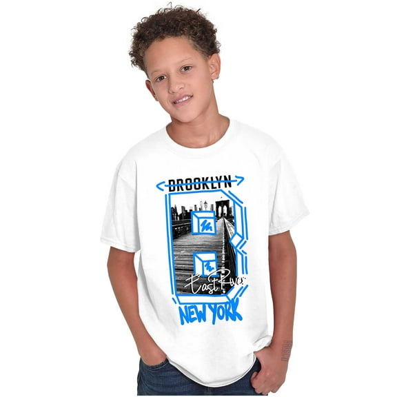 Brooklyn New York East River Graffiti Crewneck T Shirts Boy Girl Teen Brisco Brands X
