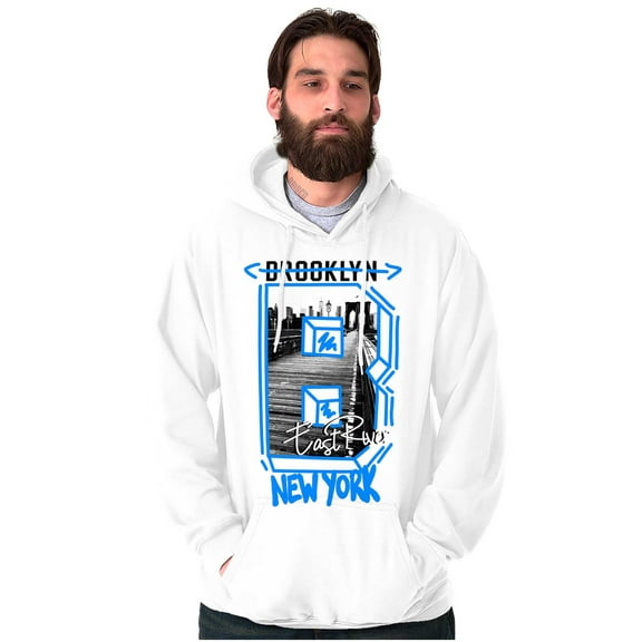 Brooklyn New York East River Graffiti Hoodie Sweatshirt Women Men Brisco Brands L