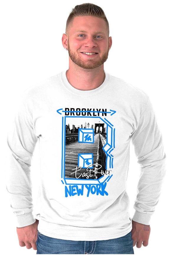 Brooklyn New York East River Graffiti Long Sleeve TShirt Men Women Brisco Brands S