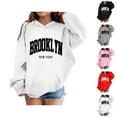 thumbnail image 1 of Brooklyn New York Hoodies for Kids Boys Girls Long Sleeve Casual Graphic Hooded Sweatshirt with Pockets Pullover Tops, 1 of 5