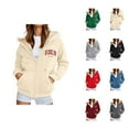 thumbnail image 1 of Brooklyn New York Hoodies for Women Fall Winter Long Sleeve Fleece Lined Zip Up Hooded Sweatshirt Jacket with Pockets, 1 of 6