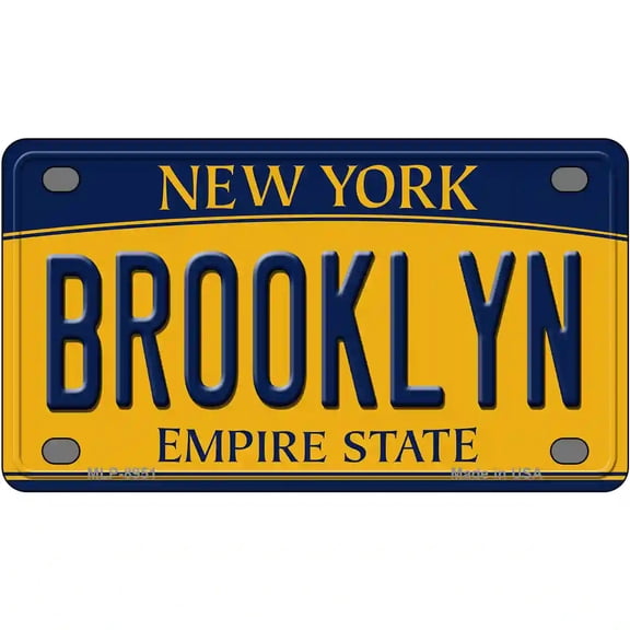 Brooklyn New York Metal Novelty License Plate 4" x 2.2" Mini