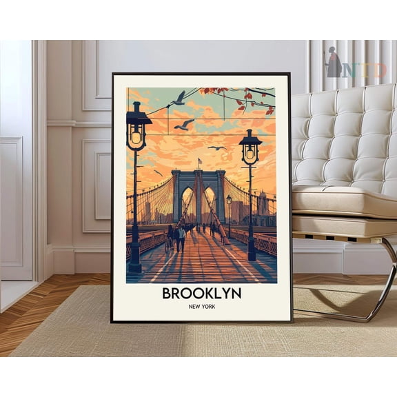 Brooklyn New York Poster, Unframed Paper Poster 8x10in