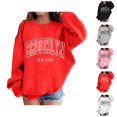 thumbnail image 1 of Brooklyn New York Sweatshirts for Girls Long Sleeve Crewneck Cute Casual Graphic Sweatshirt Pullover Tops, 1 of 7