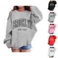 thumbnail image 1 of Brooklyn New York Sweatshirts for Girls Long Sleeve Crewneck Cute Casual Graphic Sweatshirt Pullover Tops, 1 of 7
