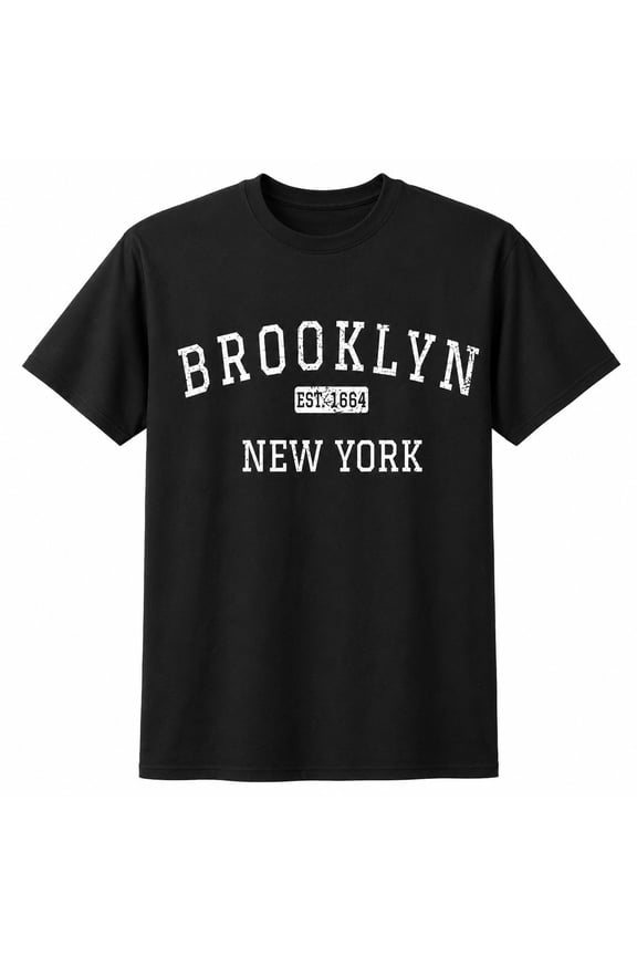 Brooklyn New York Vintage T-Shirt Distressed NYC Souvenir Unisex Tee EST 1664