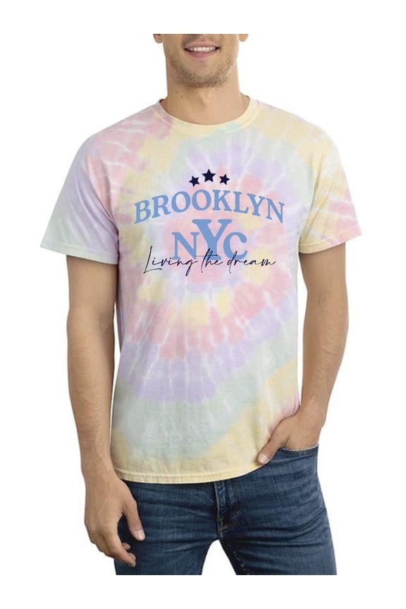 Brooklyn Nyc Living The Dream Tie Dye Spiral Men -Image by Shutterstock, Male XX-Large
