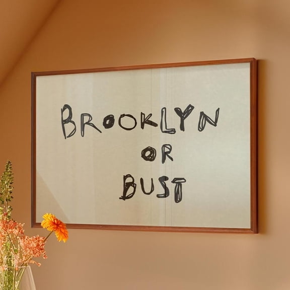 Brooklyn Or Bust Print: Funny Nyc Apartment Decor UNFRAMED PAPER POSTER, Home Decor, Vintage Gift, Living Room Dercor