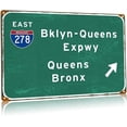 thumbnail image 1 of Brooklyn- Queens Expwy Metal Tin Signs New York East Interstate 278 Street Metal Poster Nyc Airport Highway Direction Signage Garage Home Bar, Wall Art Decor 8x12 Inches, 1 of 5