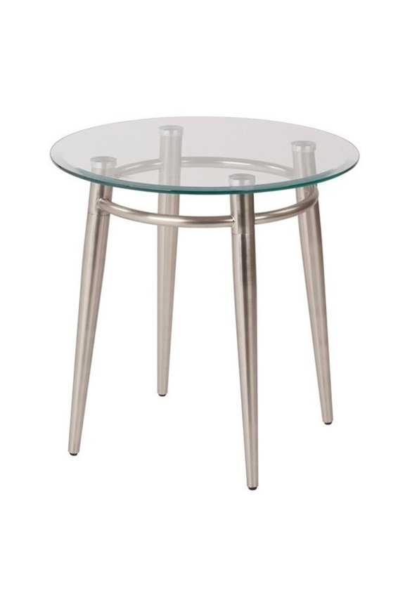 Brooklyn Round End Engineered Wood Table with White Top