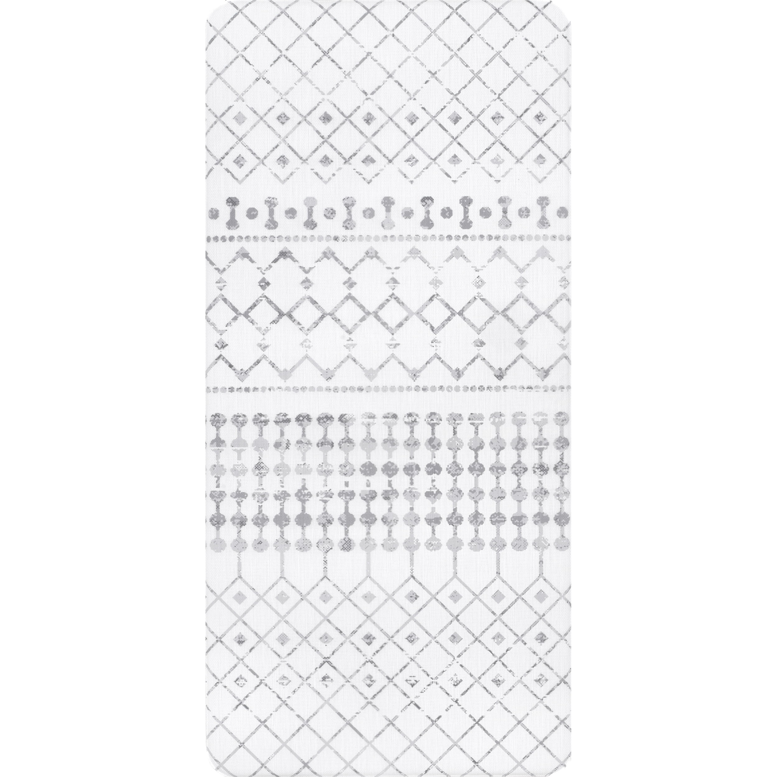 Light Gray Moroccan Pattern Anti-Fatigue Comfort Mat 18" x 30"