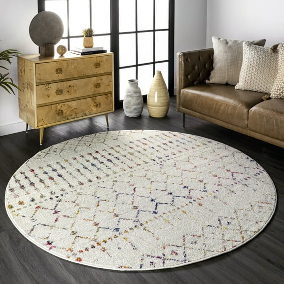 Brooklyn Rug Co. Moroccan Inspired Distressed Area Rug, Light Multi, 3' x 5' Oval, Indoor Use
