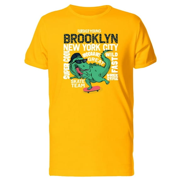 Brooklyn Skate Team Funny T-Rex T-Shirt Men -Image by Shutterstock, Male x-Large