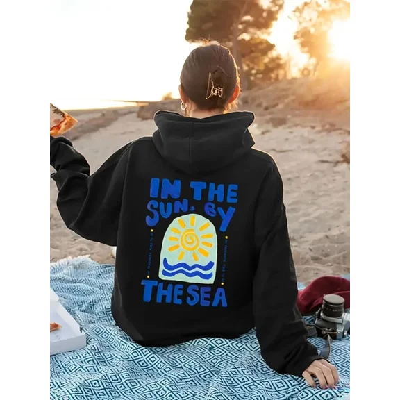 Brooklyn Slogan Graphic Print Regular Fit 1 Side Hoodie S-5Xl With Pocket