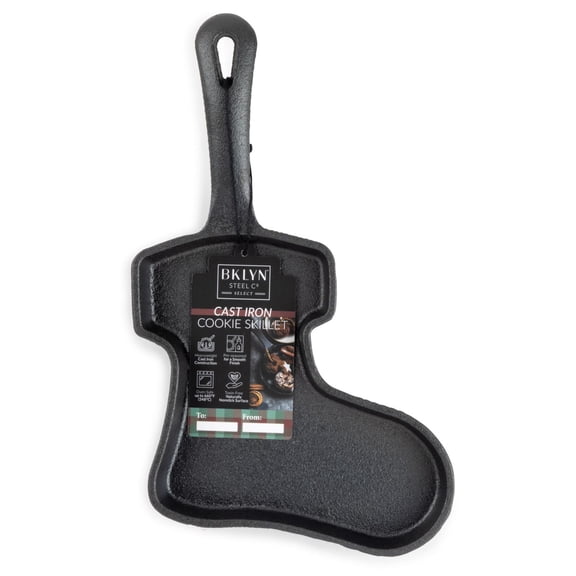 Brooklyn Steel Co. Mini Cast Iron Skillet Stocking, Black, 9.5 L x 5.5