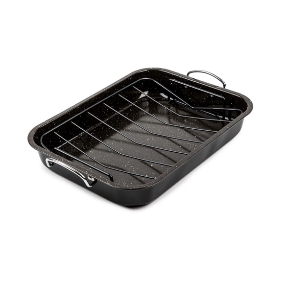 Brooklyn Steel Co. Retrograde Roaster & Rack, Black