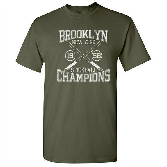 Brooklyn Stickball Champions Sarcastic Tshirt Novelty Humor Graphic Tee Champs Gift For Players Christmas Vacations Holiday Birthday Funny T Shirt