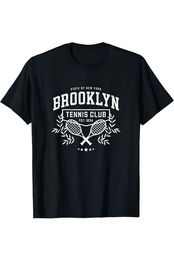 Brooklyn Tennis, Varsity Tennis Style Graphic T-Shirt Size S-5XL