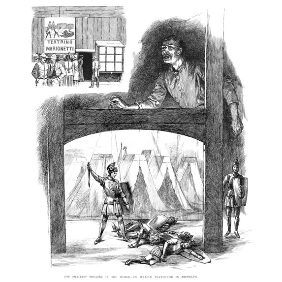 Brooklyn Theatre 1890. N'The Smallest Theatre In The World - An Italian Play-House In Brooklyn ' A Puppet Theatre At 35