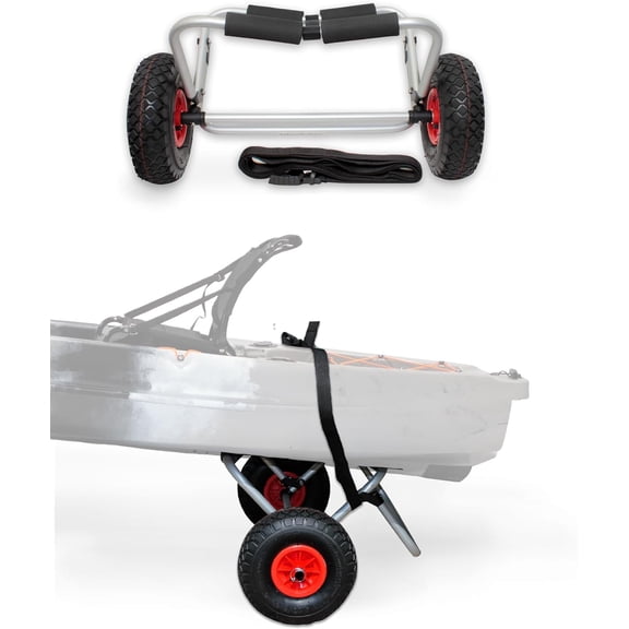 Brooklyn UH-KC271 Kayak Cart by 2-Wheel All-Terrain Transport for Kayaks, Canoes & SUPs, Pneumatic Tires, Hull-Safe Foam Pads, Single-Person Use