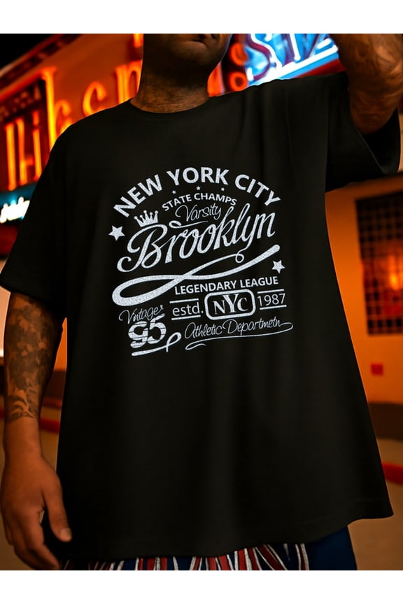 Brooklyn Varsity Tee men Exercise 180G 100% Cotton black basketball Running Casual Unisex Shirt Graphic Tee tshirts Funny Unisex Shirt Printed tshirts